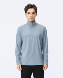 Half Zip Quick Dry Outdoor Sport Top - Light Blue