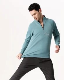 Stretch Fleece Half Zip Dry Top - Teal