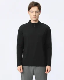 Warm Soft Quick Dry Half Zip Top - Black