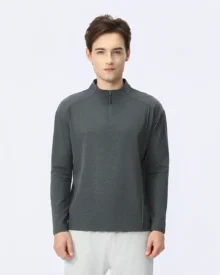 Warm Soft Quick Dry Half Zip Top - Dark Grey