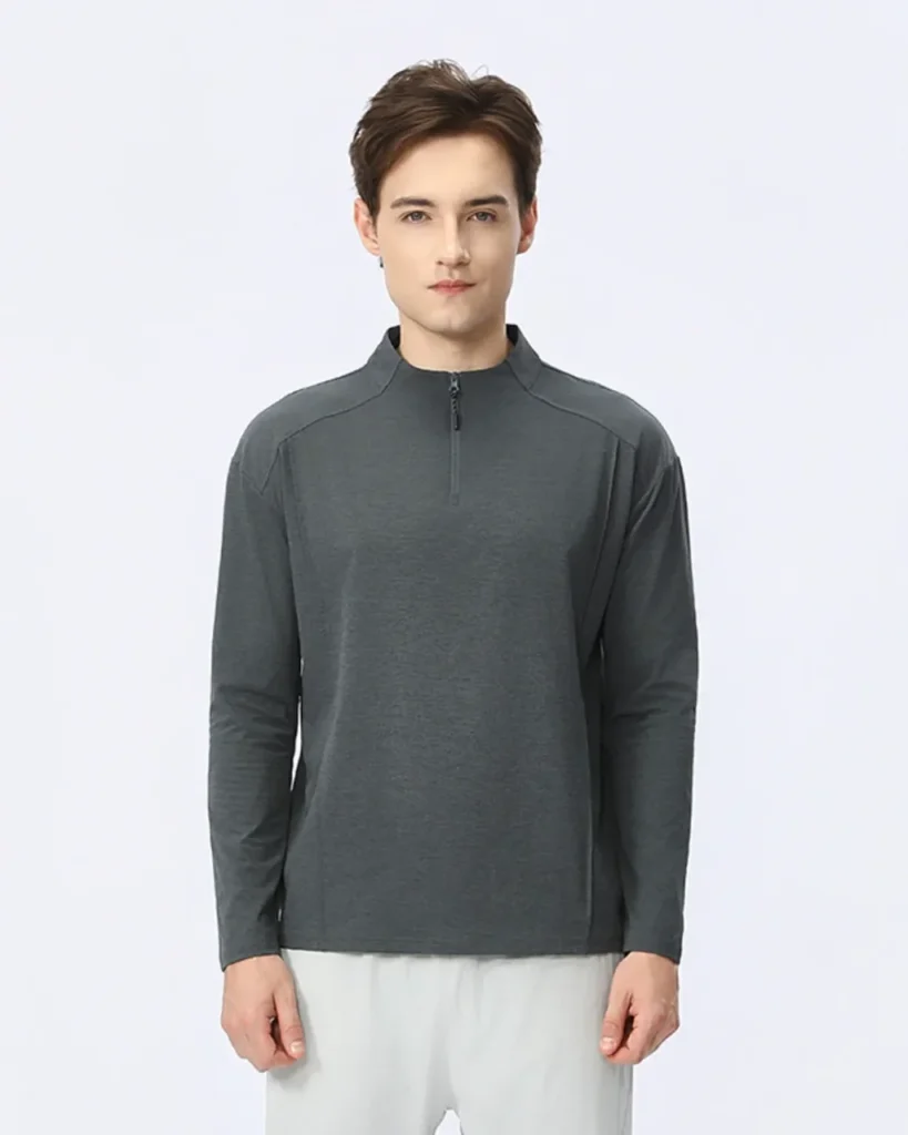 Warm Soft Quick Dry Half Zip Top - Dark Grey