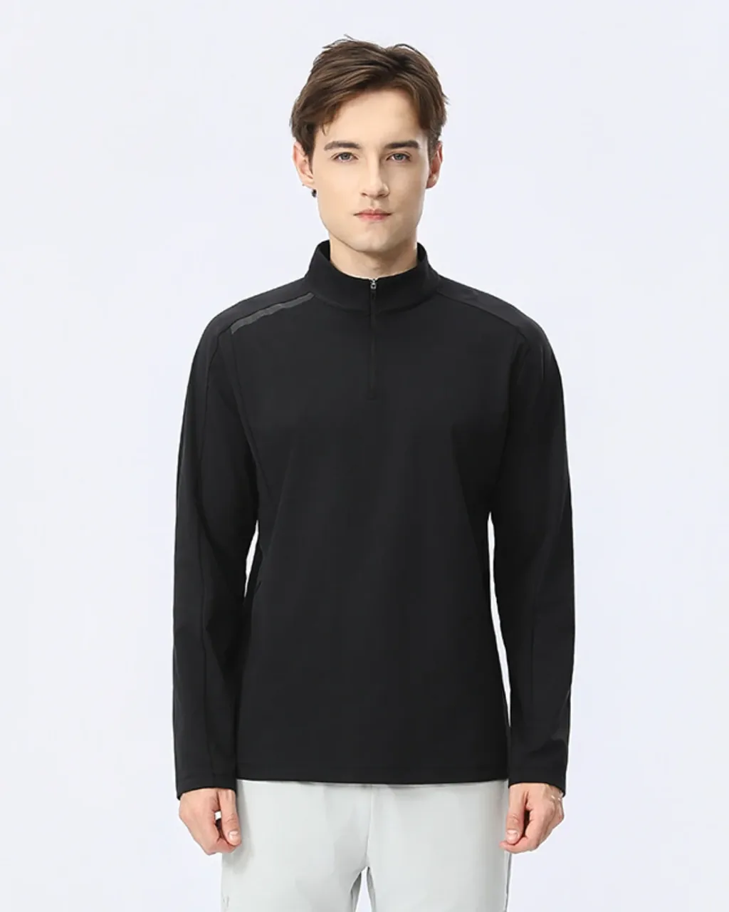 Sweat Wicking Half Zip Outdoor Top - Black