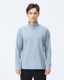 Sweat Wicking Half Zip Outdoor Top - Blue