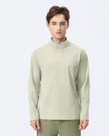 Sweat Wicking Half Zip Outdoor Top - Cream