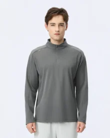 Sweat Wicking Half Zip Outdoor Top - Grey