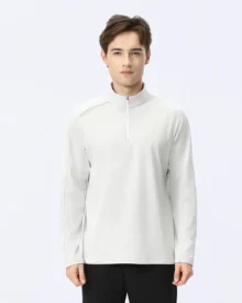 Sweat Wicking Half Zip Outdoor Top - White