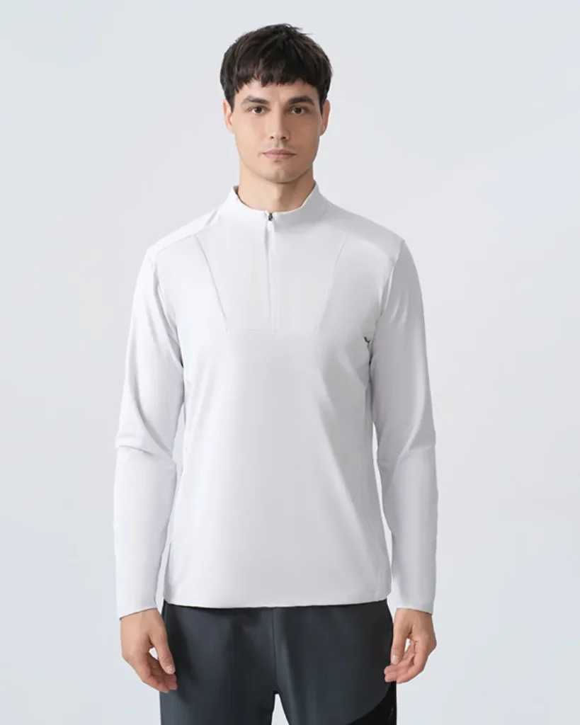 Warm Quick Dry Half Zip Long Sleeve - Light Grey