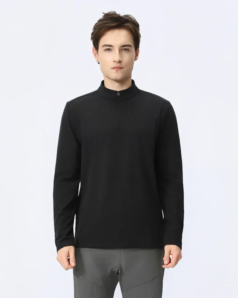 Half Zip Outdoor Breathable Base Shirt - Black