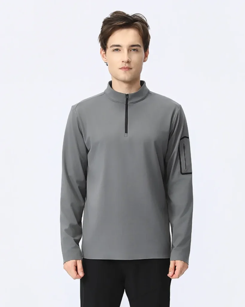 Half Zip Outdoor Breathable Base Shirt - Grey