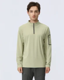 Half Zip Outdoor Breathable Base Shirt - Olive