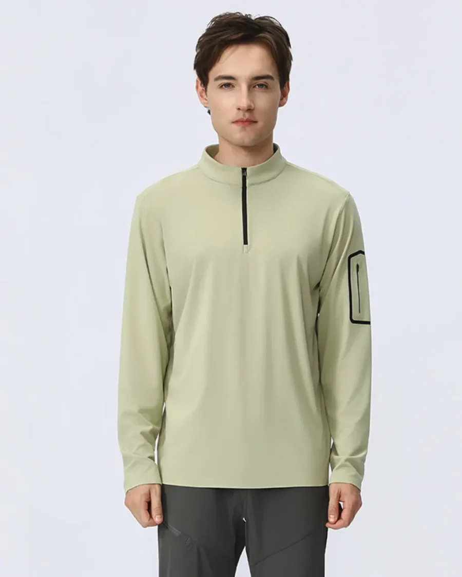 Half Zip Outdoor Breathable Base Shirt - Olive