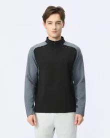 Top Térmico De Felpa Con Cremallera Media - negro
