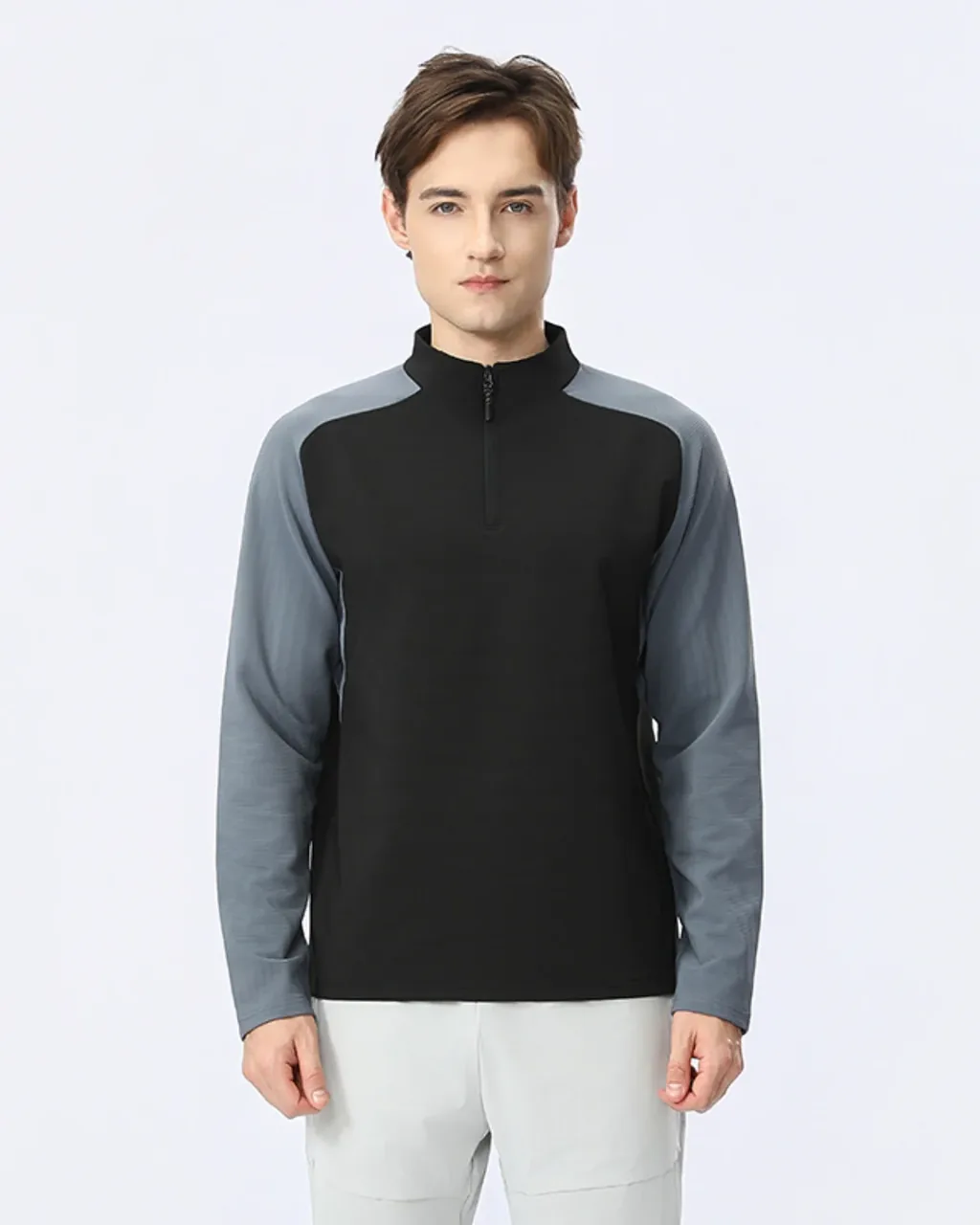 Fleece Warm Half Zip Outdoor Top - Black