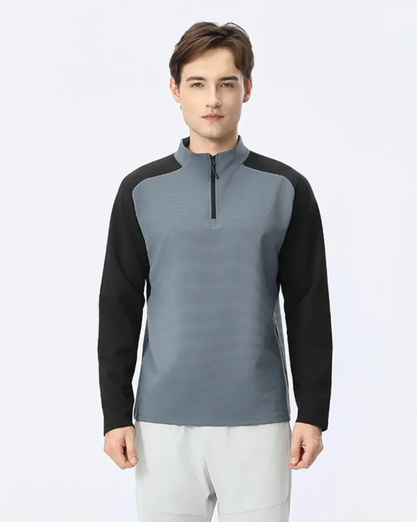 Top Térmico De Felpa Con Cremallera Media - gris