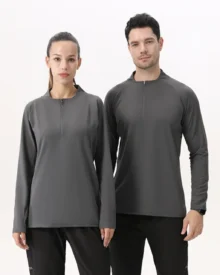 Light Half Zip Knit Outdoor Pullover - Dark Grey