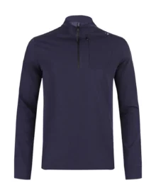 Slim Half Zip Dry Fitness Long Sleeve - Navy