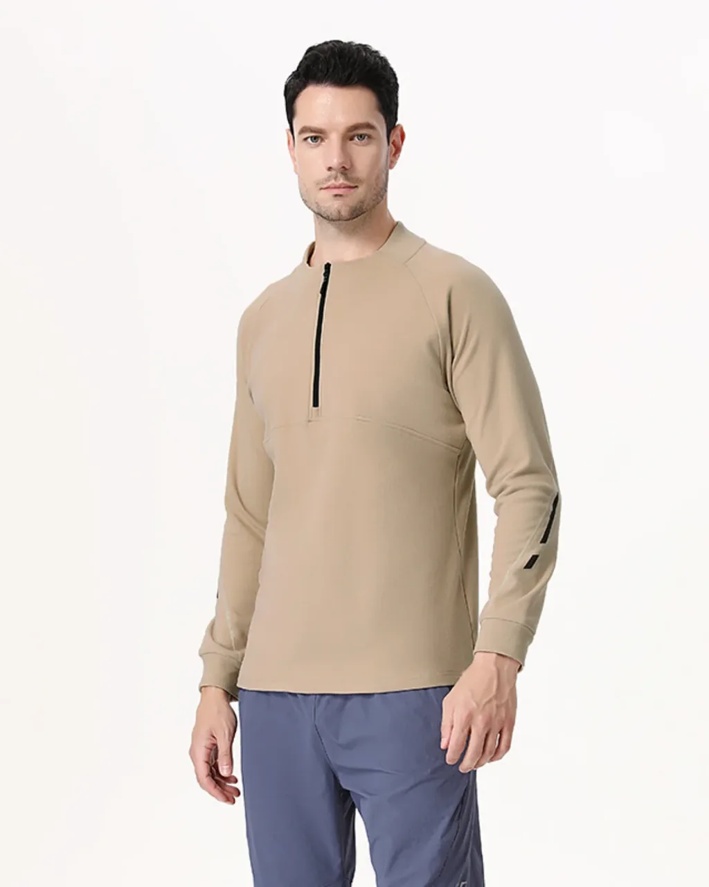 Top Golf Elástico Con Cremallera Parcial - beige