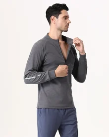 High Stretch Half Zip Golf Long Sleeve - Dark Grey