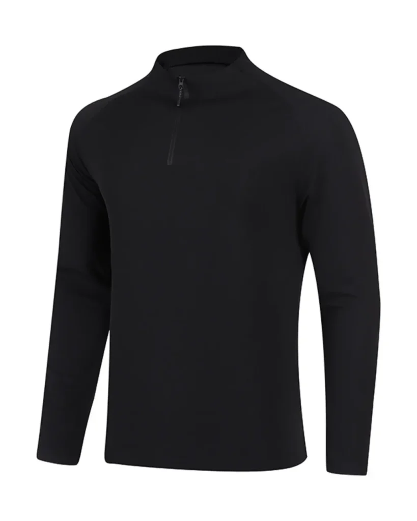 Breathable Half Zip Quick Dry Sweatshirt - Black