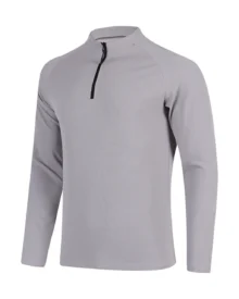 Breathable Half Zip Quick Dry Sweatshirt - Light Grey