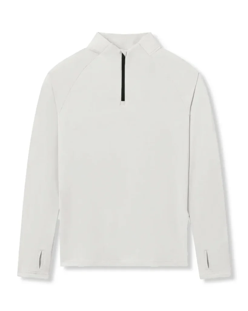 Half Zip Quick Dry Compression Long Sleeve - White