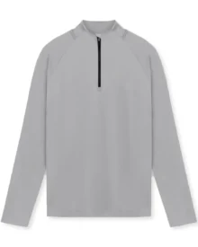 Deru Fleece Half Zip Training Long Sleeve - Light Grey