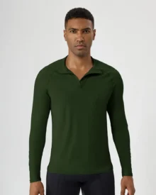 Men's Half Zip Fitness Long Sleeve Sun Protection - Army Green