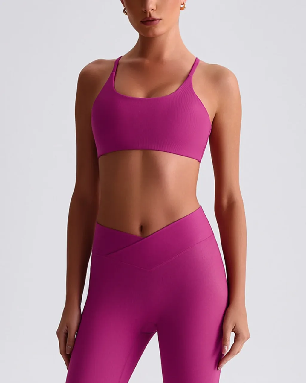 Sujetador Yoga Con Espalda Acordonada - magenta