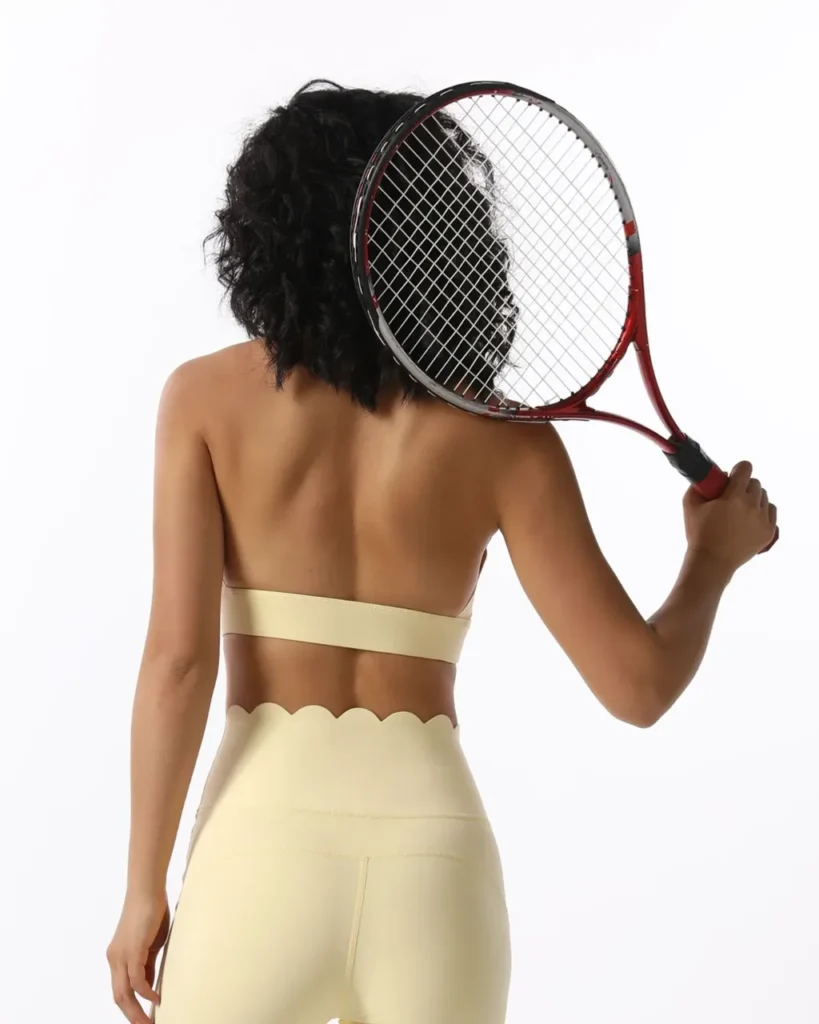 Halter V-Neck Backless Yoga Bra - Yellow