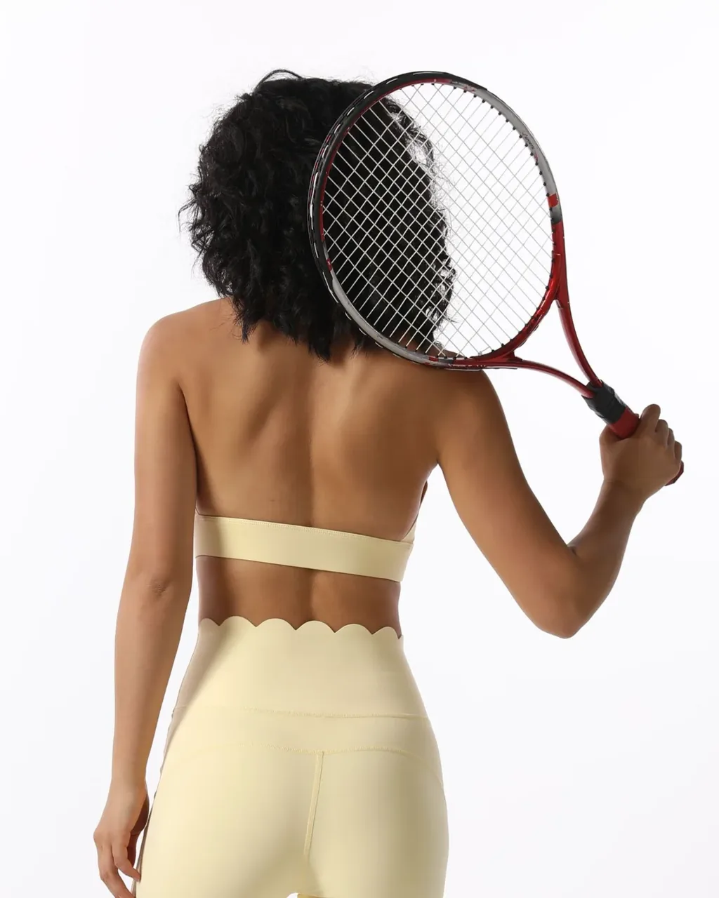 Sujetador Yoga Halter Escote En V Sin Espalda - amarillo