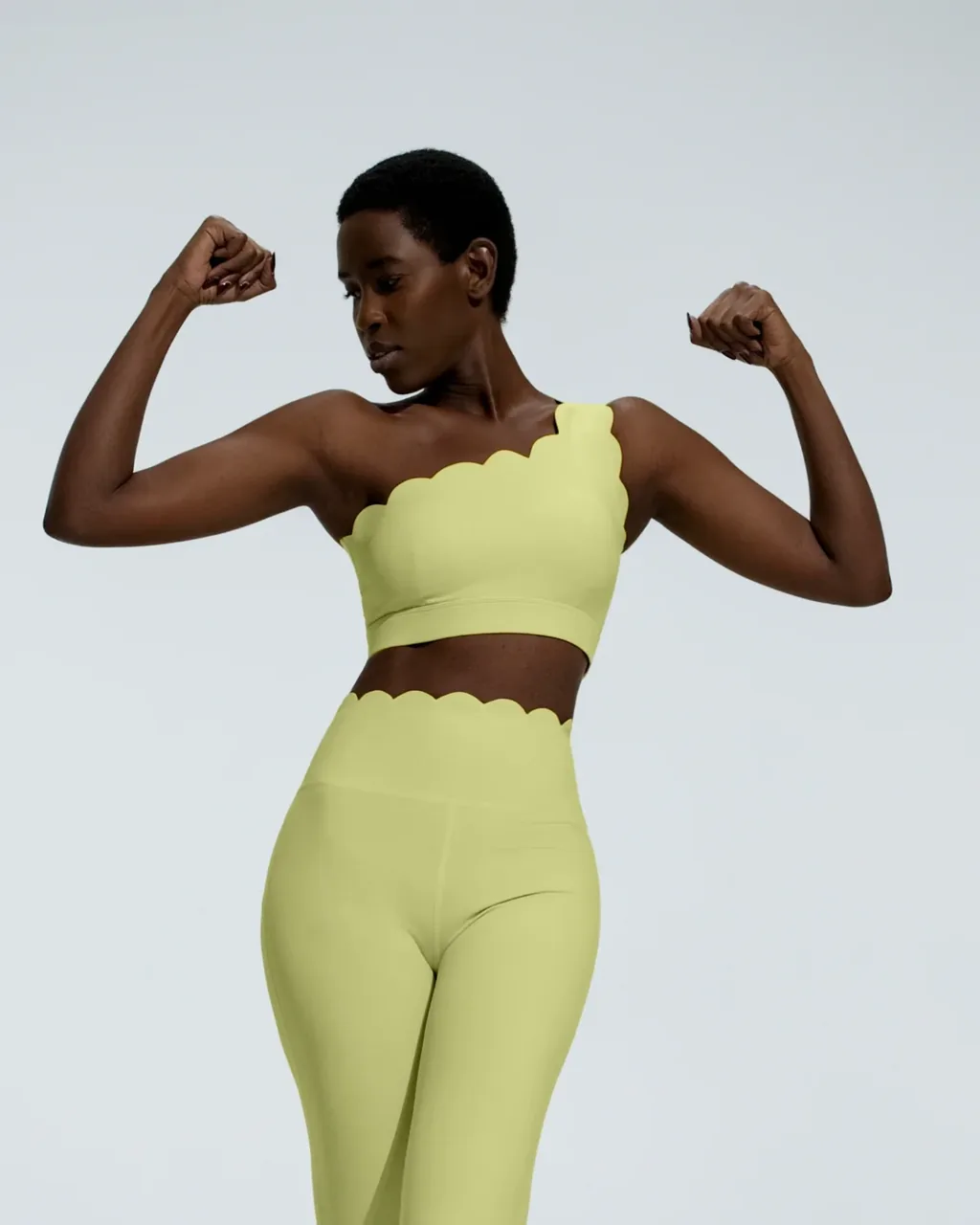 Sostén Yoga De Un Solo Hombro Con Copa Desmontable - Pale amarillo