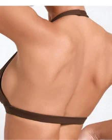 Halter Quick Dry Backless Yoga Bra - Brown