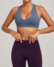 Halter Padded Tight Yoga Bra - Slate