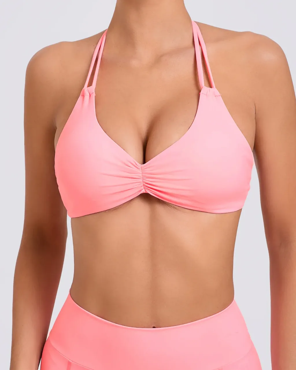 Top Yoga Secado Rápido Con Hebilla Doble Ajustable - rosa