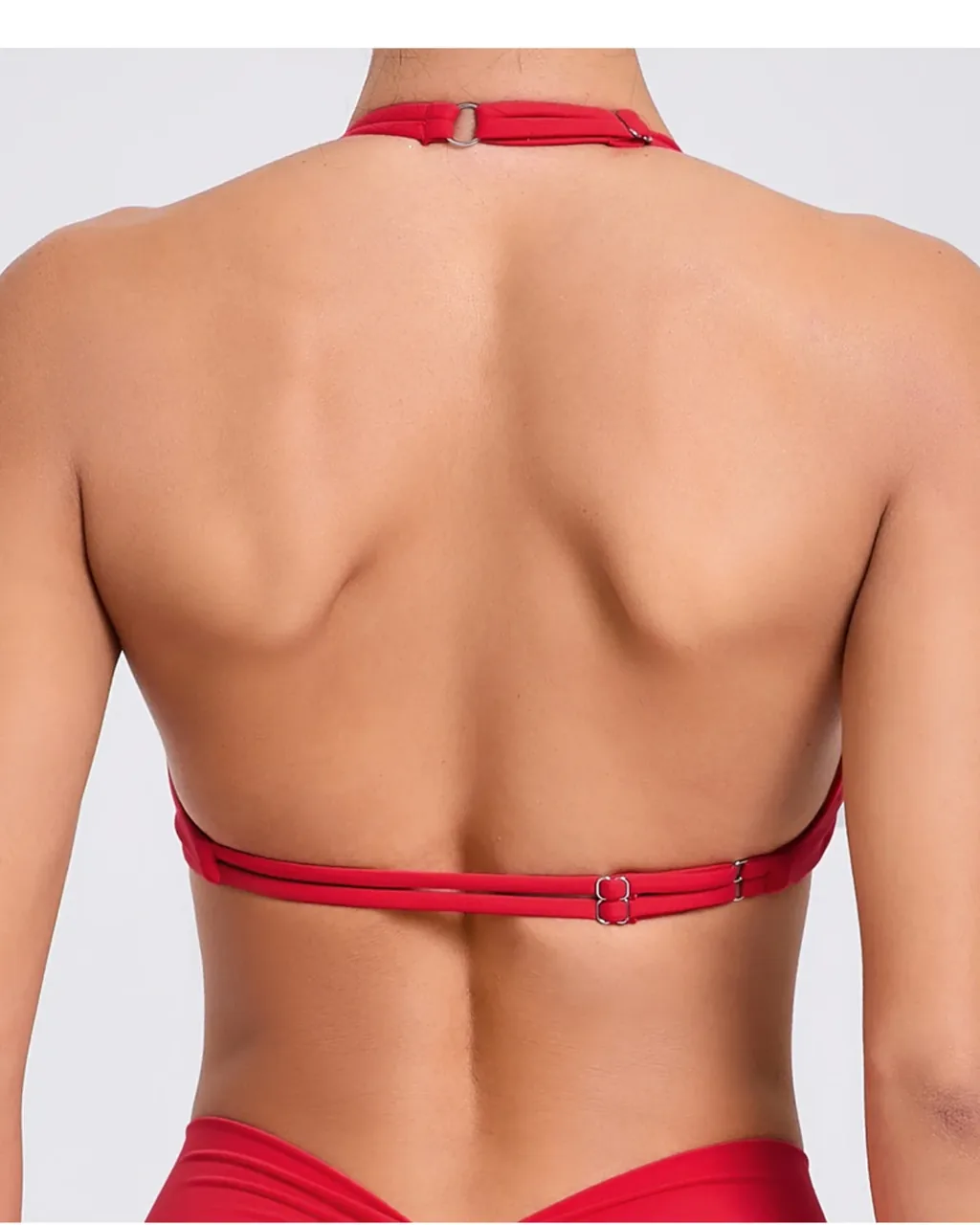 Top Yoga Secado Rápido Con Hebilla Doble Ajustable - rojo
