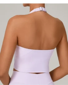 Adjustable Halter Quick Dry Yoga Bra - Lavender