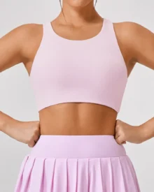 High Support Push-Up Backless Yoga Bra - Light Pink