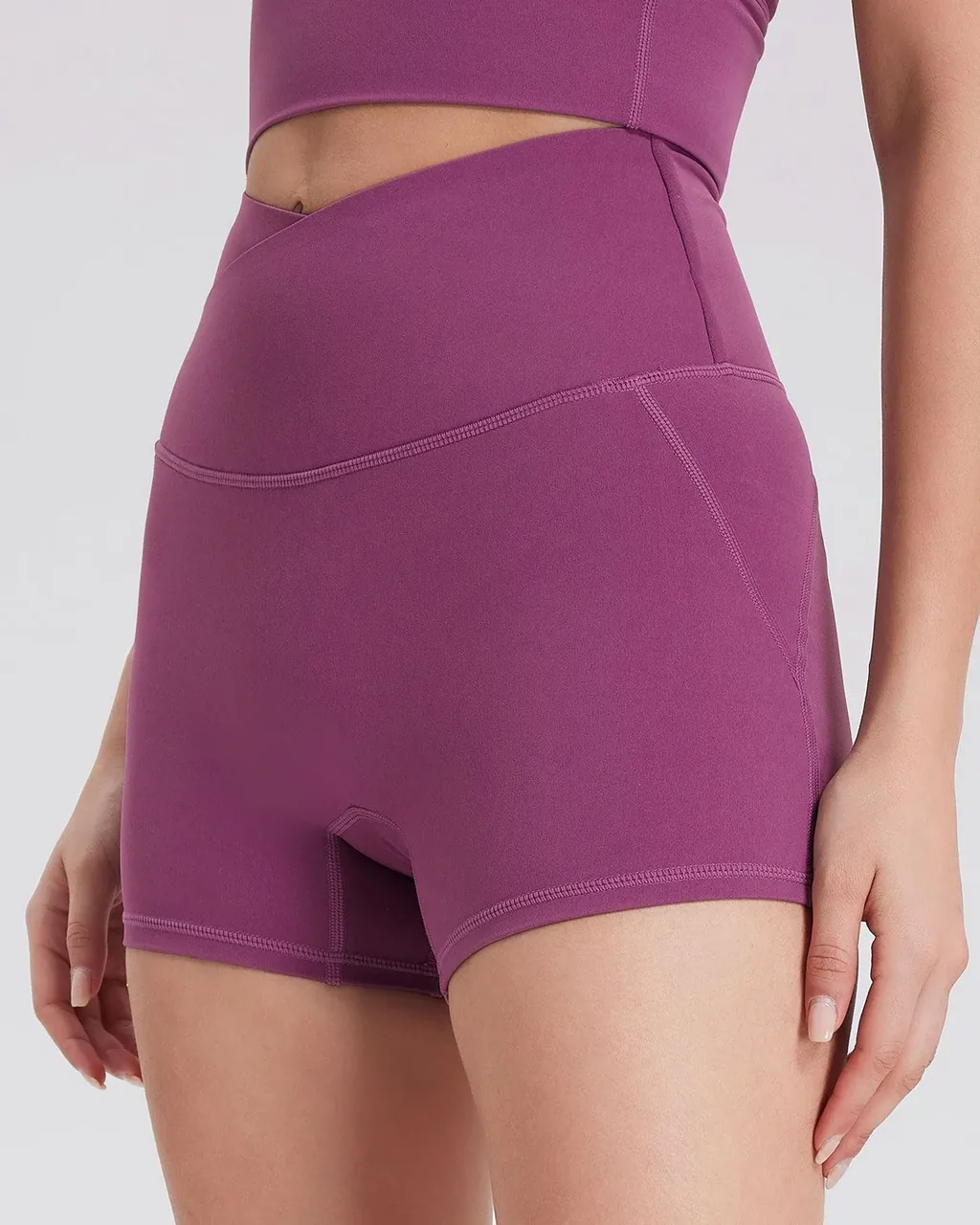 Shorts De Yoga Moldeadores Sin Costuras Con Bolsillo - morado