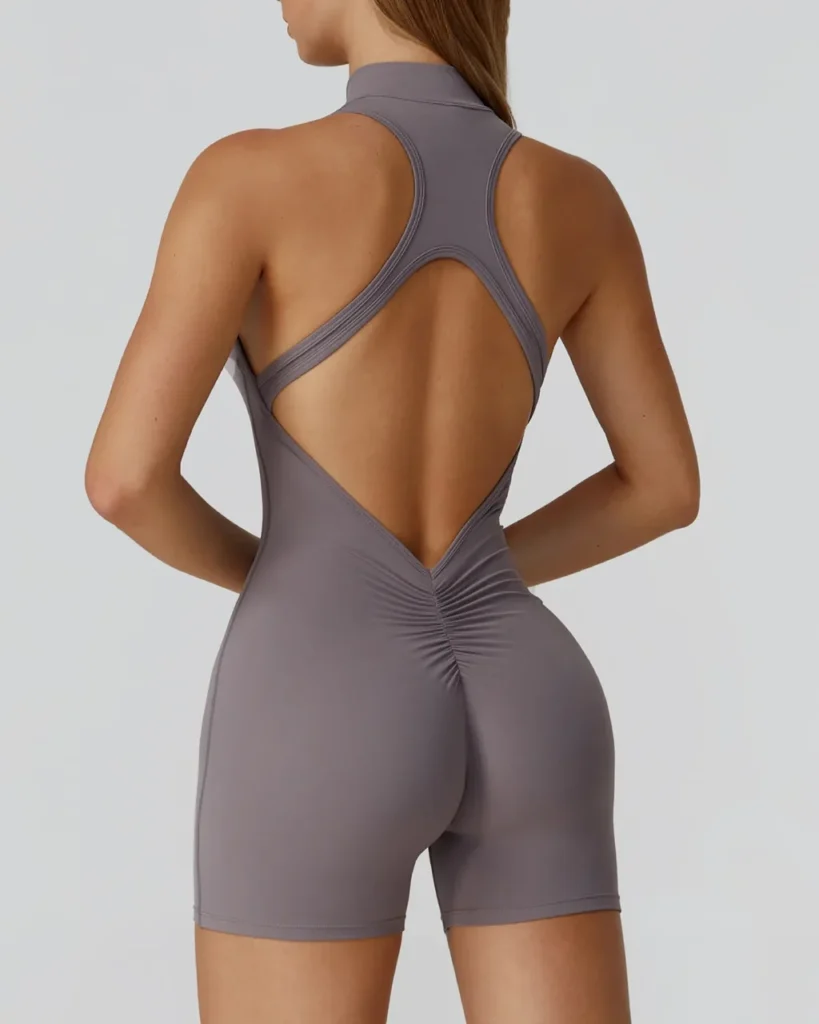 Malla Yoga Nude Con Cremallera Trasera - gris