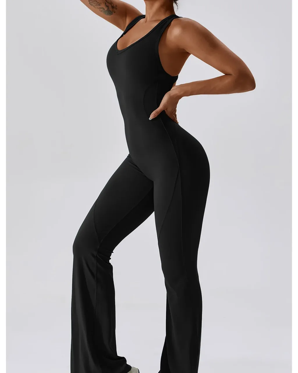 Mameluco Yoga Levantador De Cadera Secado Rápido - negro