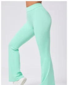 High Waist Peach Hip Flare Yoga Pants - green