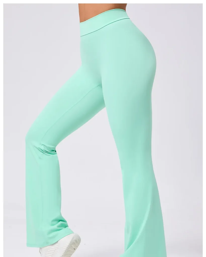 High Waist Peach Hip Flare Yoga Pants - green
