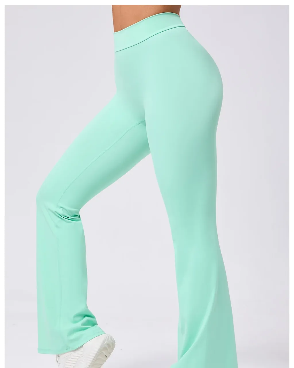 Pantalones Yoga Cintura Alta Con Cadera En Forma De Melocotón - verde