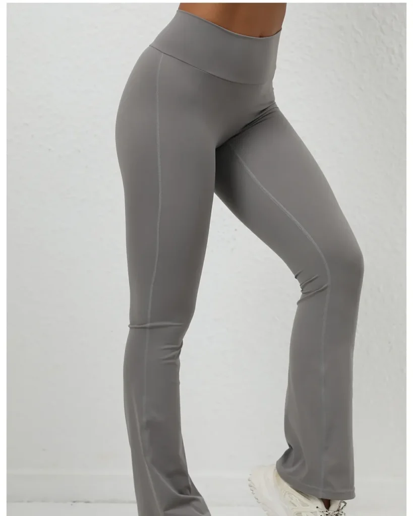 Pantalones Yoga Cadera Amplia Melocotón Elásticos - gris
