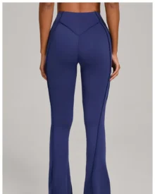 High Waist Brushed Hip Lifting Flare Yoga Pants - blue black