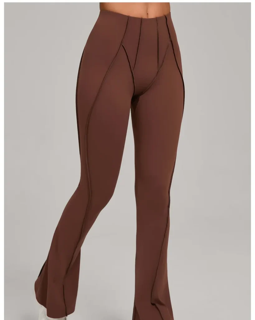 High Waist Brushed Hip Lifting Flare Yoga Pants - coffee