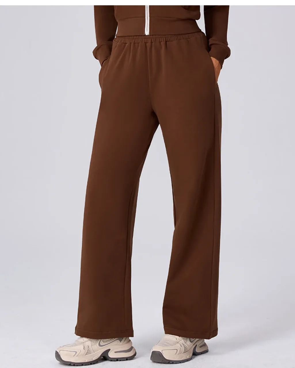 Leggings Casuales Con Bloques De Color - café