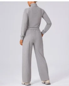 Leggings Casuales Con Bloques De Color - gris