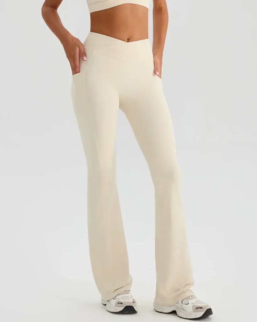 Pantalones Deportivos Yoga Con Cintura Alta Y Efecto Levantador De Glúteos - beige