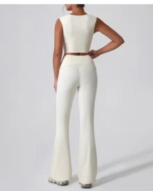 High Waist Flare Nude Hip Lifting Quick Dry Yoga Pants - white